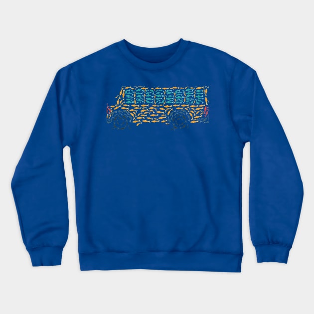 School of Fish Crewneck Sweatshirt by TaylorRoseMakesArt